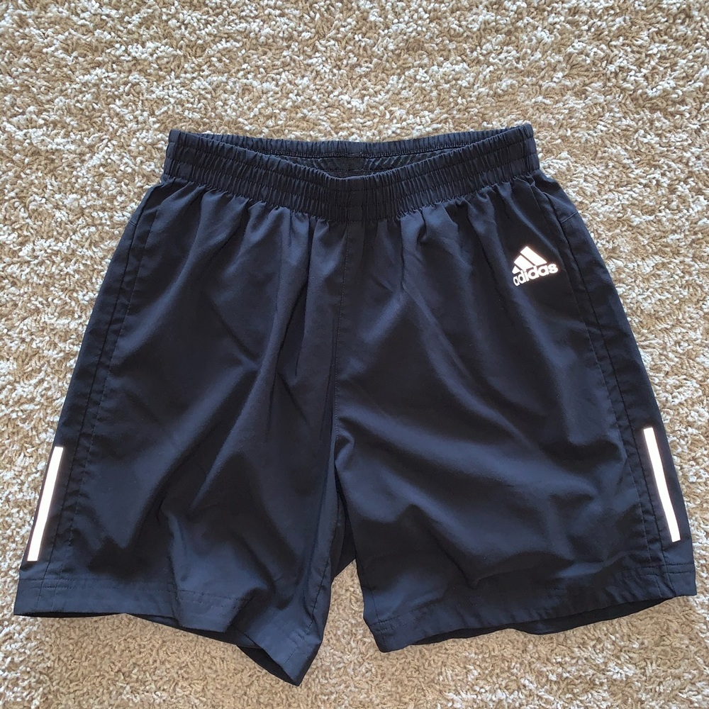 Black adidas men’s running shorts, size small